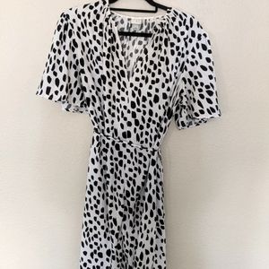 A New Day B&W Dot Dress with Belt